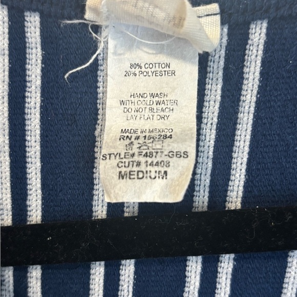 Caution To The Wind Blue and White Striped Blouse - Picture 3 of 8